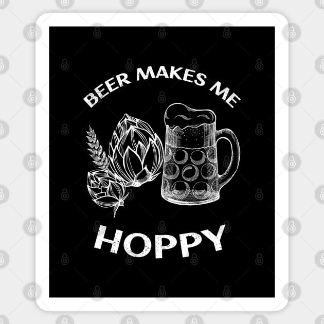 Beer Makes Me Hoppy Sticker by BeerShirtly01